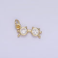 14K Gold plated Clear CZ Sunglasses Shades Spectacle Charm | W669 - DLUXCA