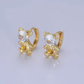 14K Gold plated Clear CZ Teddy Bear Animal Huggie Earrings | AB1254 - DLUXCA