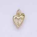 14K Gold plated Clear Heart Melt Molten Drip Add-On Charm | AG223 - DLUXCA
