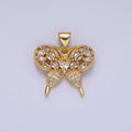 14K Gold plated Clear Marquise Baguette Micro Paved Butterfly Insect Pendant | AA1146 - DLUXCA