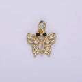 14K Gold plated Clear Marquise CZ Dotted Open Butterfly Animal Charm | AG241 - DLUXCA