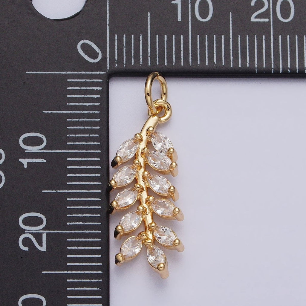 14K Gold plated Clear Marquise CZ Olive Add-On Charm in Gold & Silver | AC599 AC622