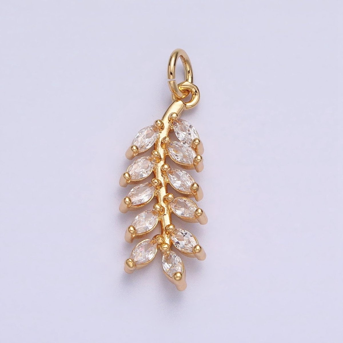 14K Gold plated Clear Marquise CZ Olive Add-On Charm in Gold & Silver | AC599 AC622