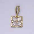 14K Gold plated Clear Marquise CZ Open Quatrefoil Micro Paved Bail | AA649 - DLUXCA