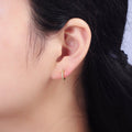 14K Gold plated Clear Micro Paved CZ 10mm Cartilage C-Shaped Hoop Earrings | AE645 - DLUXCA