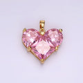 14K Gold plated Clear, Pink Pixelated Pendant in Gold & Silver | N1809 - N1812 - DLUXCA