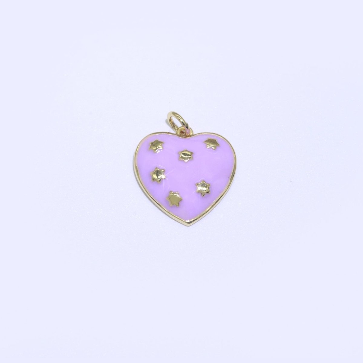 14K Gold plated Colorful Enamel Heart Star Pendant Charm For Wholesale Pendants and Charms Jewelry Making Craft Supplies M-315