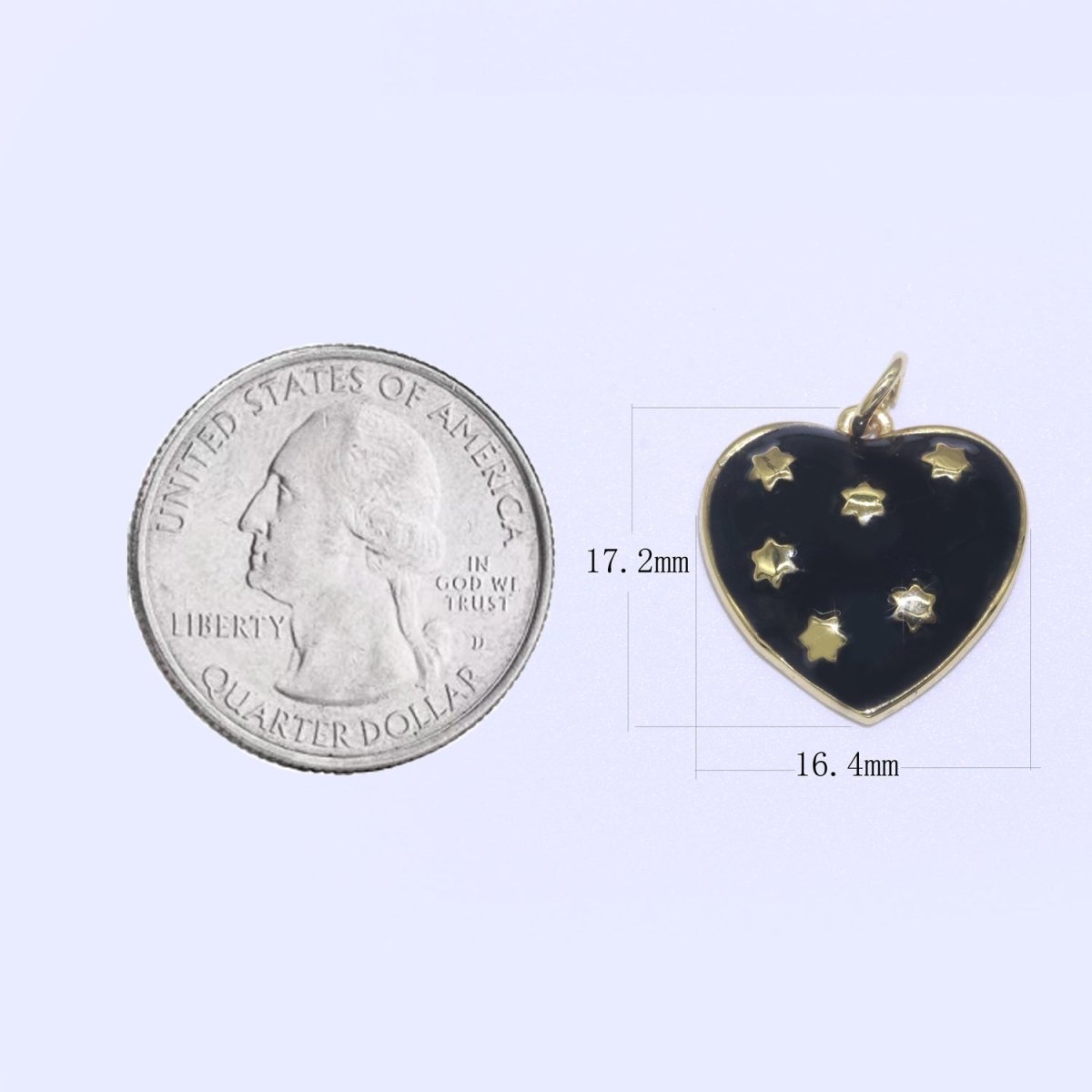 14K Gold plated Colorful Enamel Heart Star Pendant Charm For Wholesale Pendants and Charms Jewelry Making Craft Supplies M-315