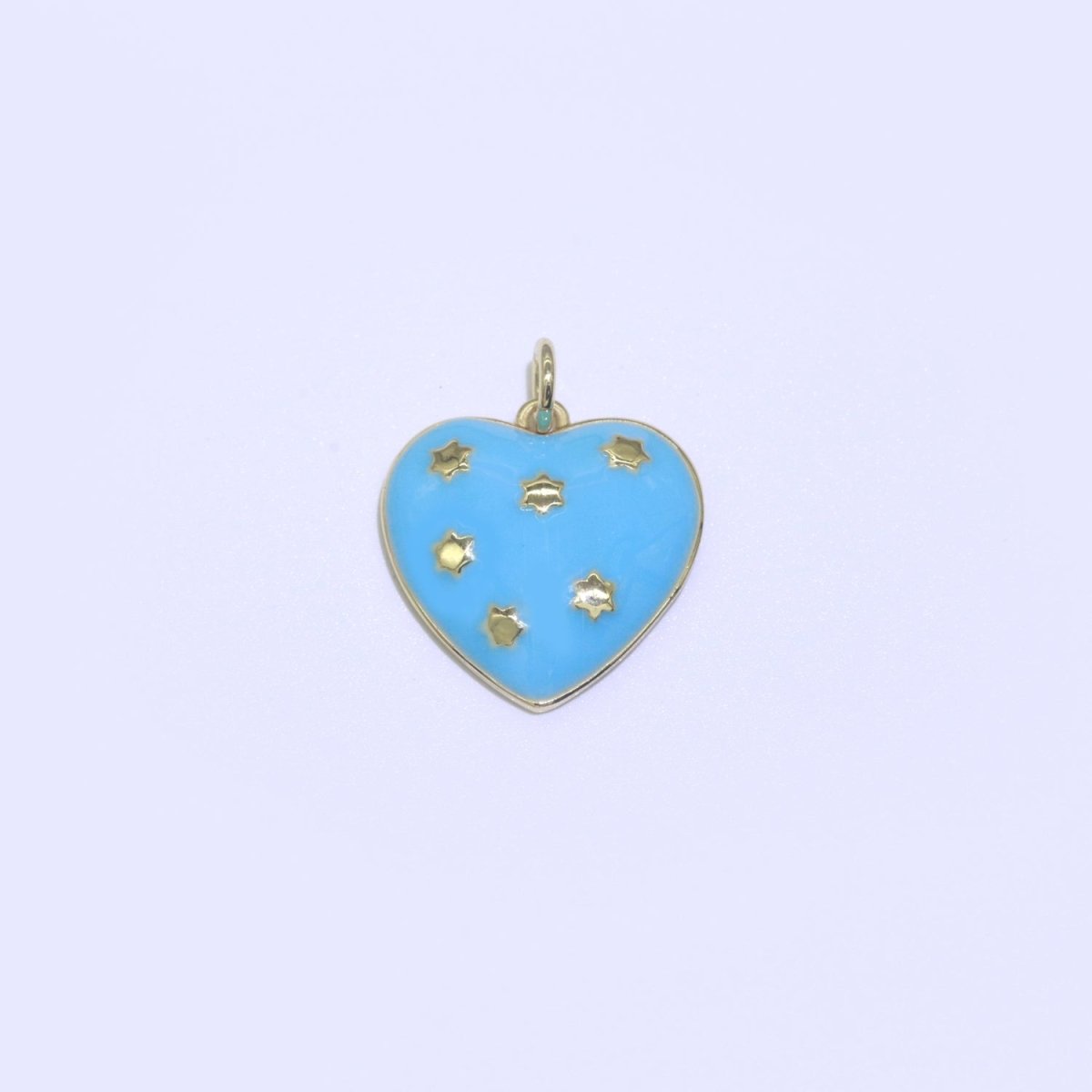 14K Gold plated Colorful Enamel Heart Star Pendant Charm For Wholesale Pendants and Charms Jewelry Making Craft Supplies M-315
