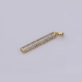14K Gold plated Crystal Half Round Bar Pendants I-548 - DLUXCA