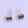 14K Gold plated Crystal Rectangle Studs L-276~L-281