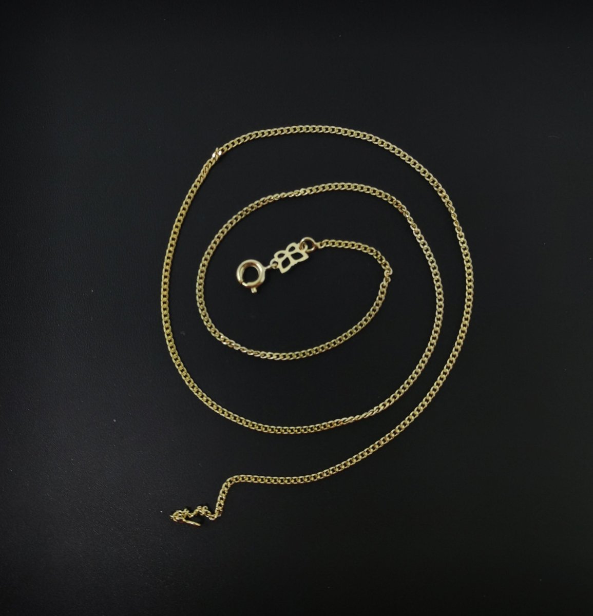 14K Gold plated Curb Chain Necklace, 17.7 Inch Curb Finished Chain For Jewelry Making, Dainty 2mm Curb Necklace w/ Lobster Clasps | CN-560 Clearance Pricing - DLUXCA