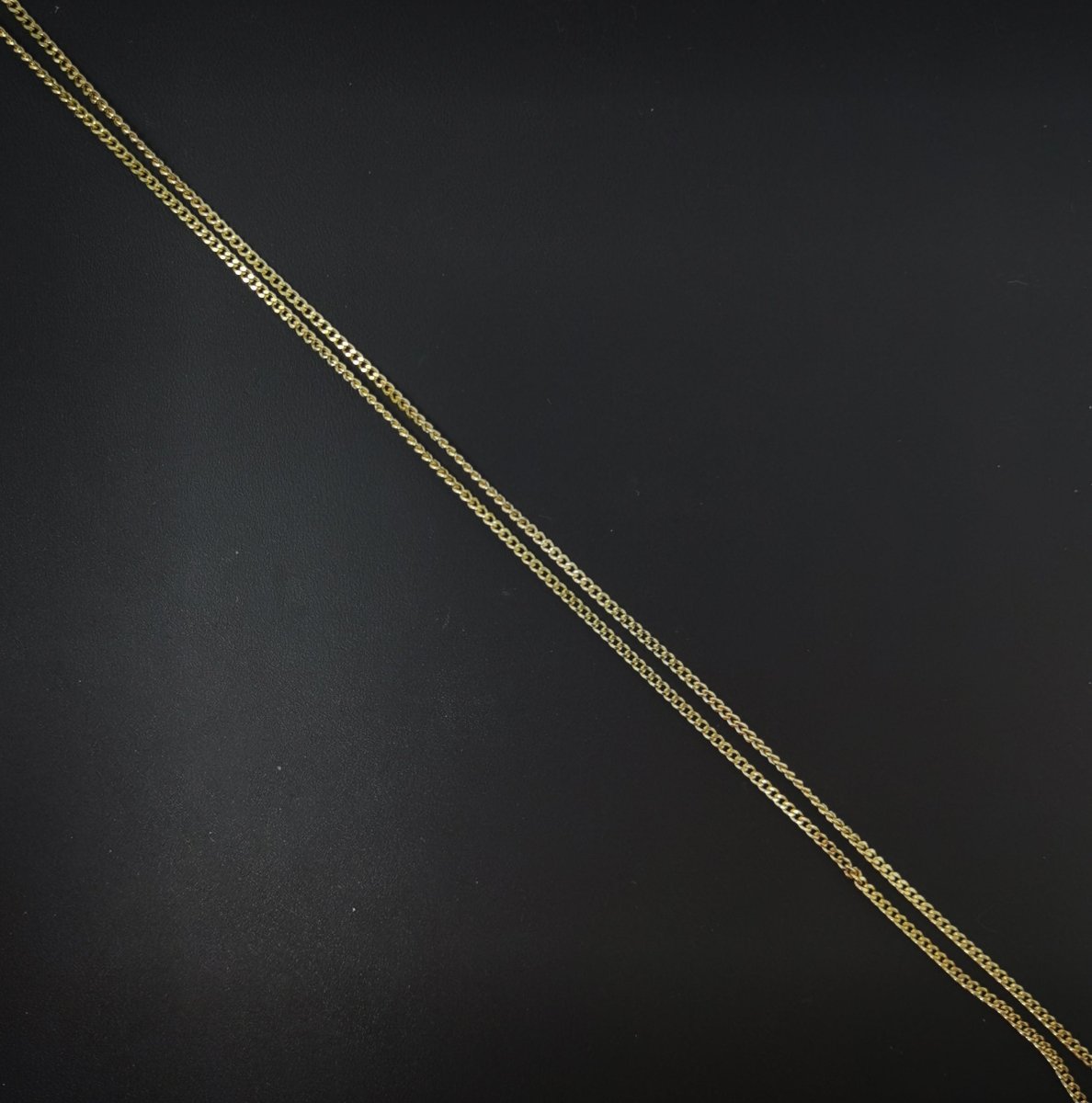 14K Gold plated Curb Chain Necklace, 17.7 Inch Curb Finished Chain For Jewelry Making, Dainty 2mm Curb Necklace w/ Lobster Clasps | CN-560 Clearance Pricing - DLUXCA