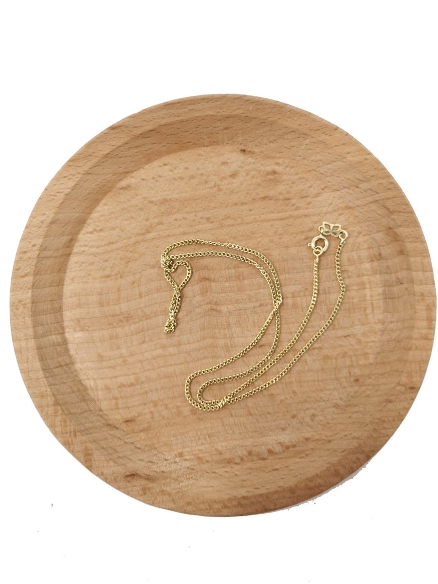 14K Gold plated Curb Chain Necklace, 17.7 Inch Curb Finished Chain For Jewelry Making, Dainty 2mm Curb Necklace w/ Lobster Clasps | CN-560 Clearance Pricing - DLUXCA