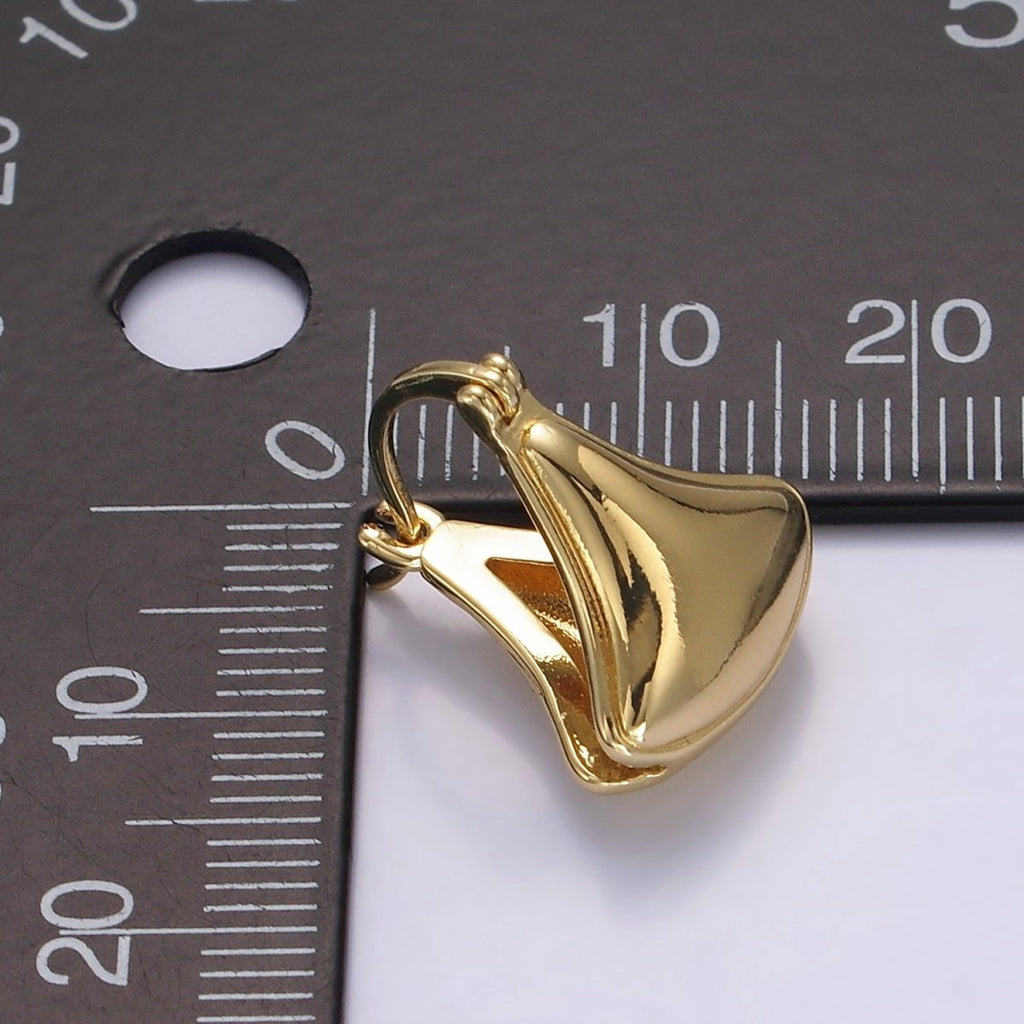14K Gold plated Curved Triangle Double Sided Minimalist Latch Hoop Earrings | V062 - DLUXCA