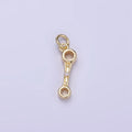 14K Gold plated CZ Box-Ended Wrench Construction Tool Mini Charm | W558 - DLUXCA