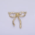 14K Gold plated CZ Coquette Ribbon Tied Bow Connector | G393 - DLUXCA