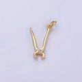 14K Gold plated CZ Cutting Pliers Construction Tool Mini Charm | W559 - DLUXCA