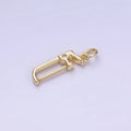 14K Gold plated CZ Hacksaw Coping Saw Cutter Construction Tool Mini Charm | W554 - DLUXCA