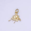 14K Gold plated CZ Micro Paved Molten Honey Comb Bumble Bee Charm | AG749 - DLUXCA