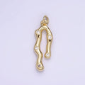 14K Gold plated CZ Molten Band Charm | AG713 - DLUXCA
