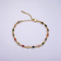 14K Gold plated CZ Multicolor Marquise Bezel 7 Inch Bracelet in Gold & Silver | WA-2232 WA-2233 Clearance Pricing - DLUXCA