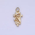 14K Gold plated CZ Open Filigree Butterfly Wings Puzzle Mini Charm | W649 - DLUXCA