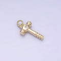 14K Gold plated CZ Sledge Hammer Construction Tool Mini Charm | W560 - DLUXCA