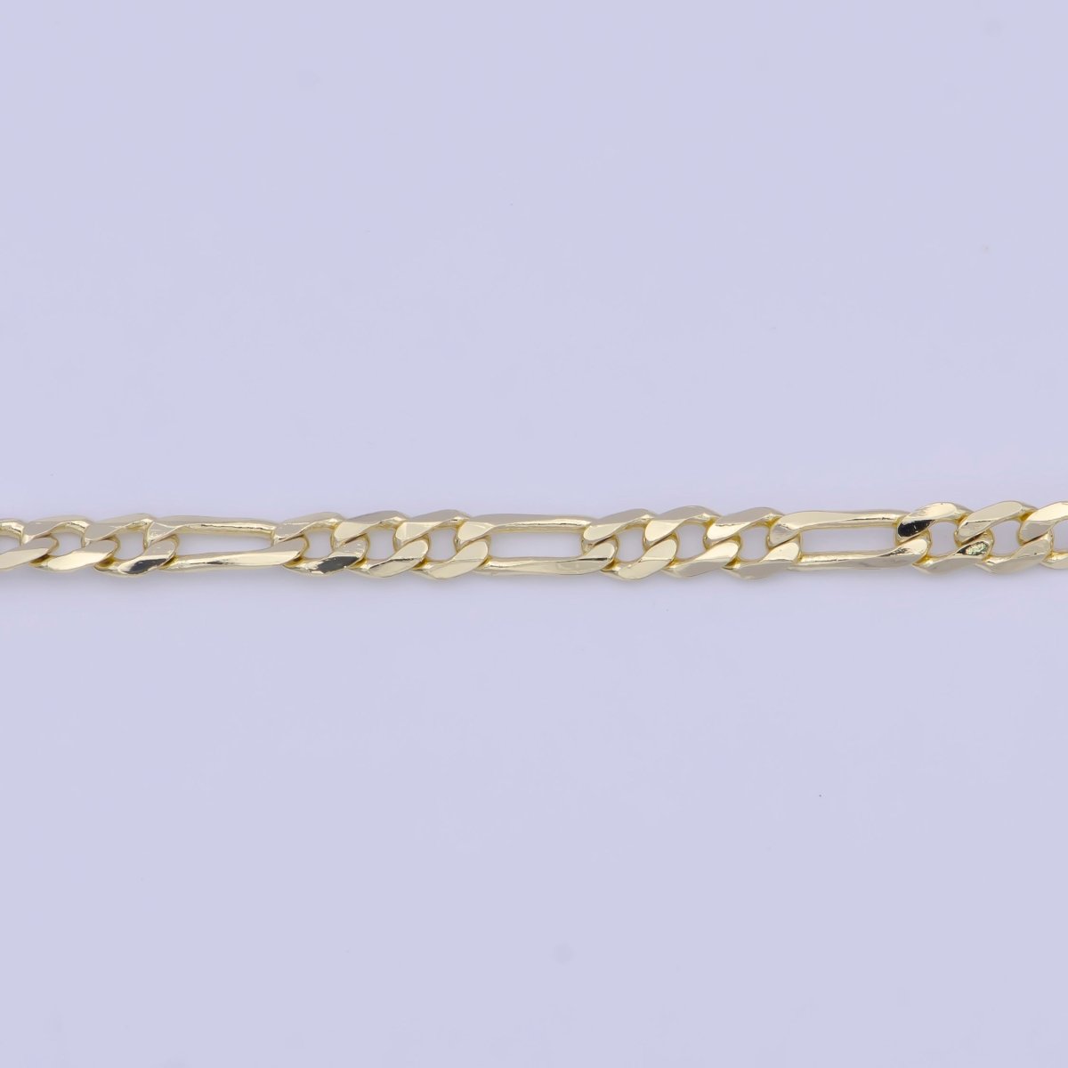 14K Gold plated Dainty Figaro Chain 17.5 inch Minimalist Necklace 2.5mm Width Ready to Wear | WA-1155 Clearance Pricing - DLUXCA