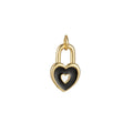 14k Gold plated Dainty Heart Padlock Charm Colorful Enamel Lock Charm for Necklace Bracelet Jewelry Making Black Blue Pink Green Orange Purple E-794-E-803 - DLUXCA