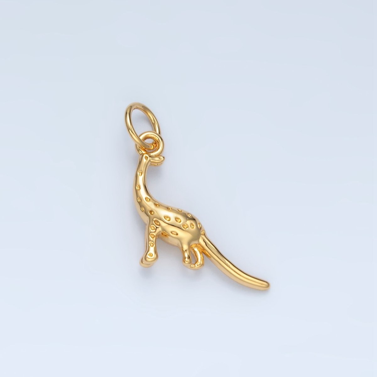 14K Gold plated Dotted Brachiosaurus Dinosaurs Prehistoric Animal Charm | AG944 - DLUXCA