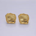 14K Gold plated Dotted Dome Abstract Round Stud Earrings | V285 - DLUXCA