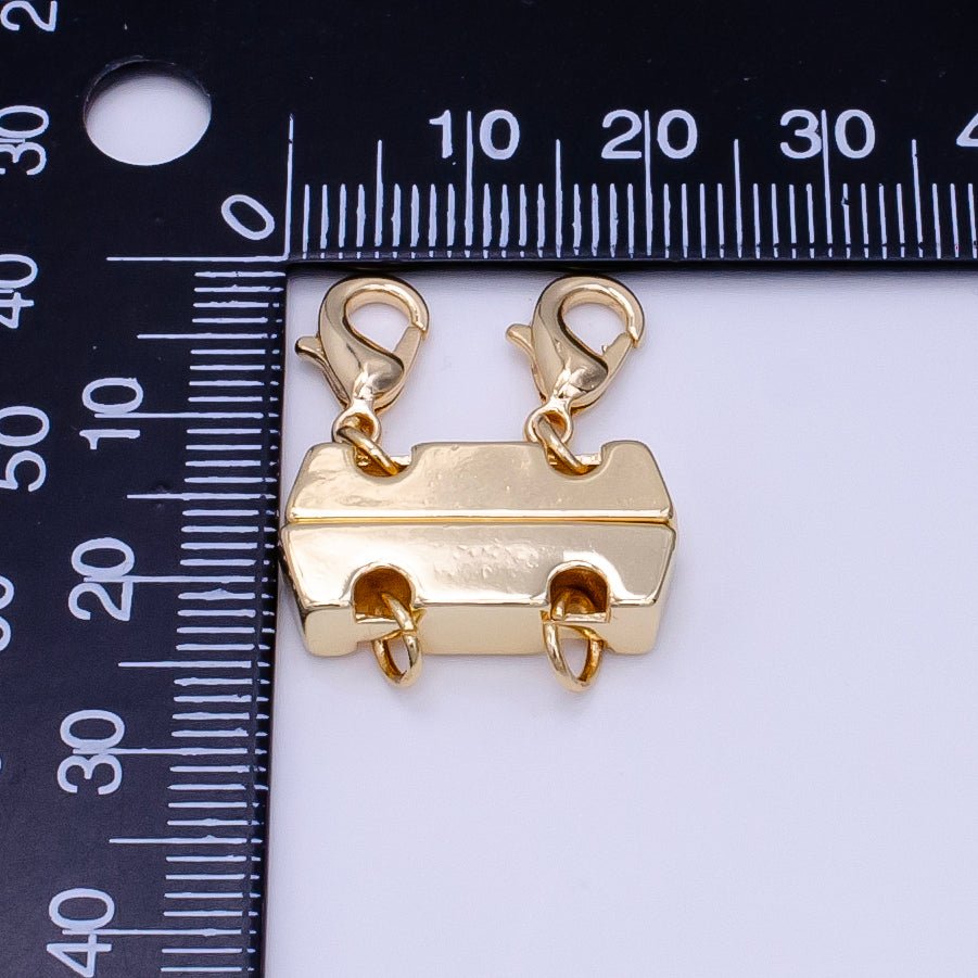 14K Gold plated Double Lobster Clasps Layered Detangler Findings in Gold & Silver | Z786 - DLUXCA