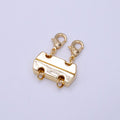 14K Gold plated Double Lobster Clasps Layered Detangler Findings in Gold & Silver | Z786 - DLUXCA