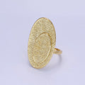 14K Gold plated Double Oval Hammered Ring | O1321 - DLUXCA