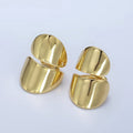 14K Gold plated Double Wide Band 1 Pair Ear Cuff Earrings in Gold & Silver | AI159 AI160 - DLUXCA