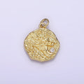 14K Gold plated Dragon "龍" Traditional Chinese Script Double Sided Hammered Charm | AG276 - DLUXCA