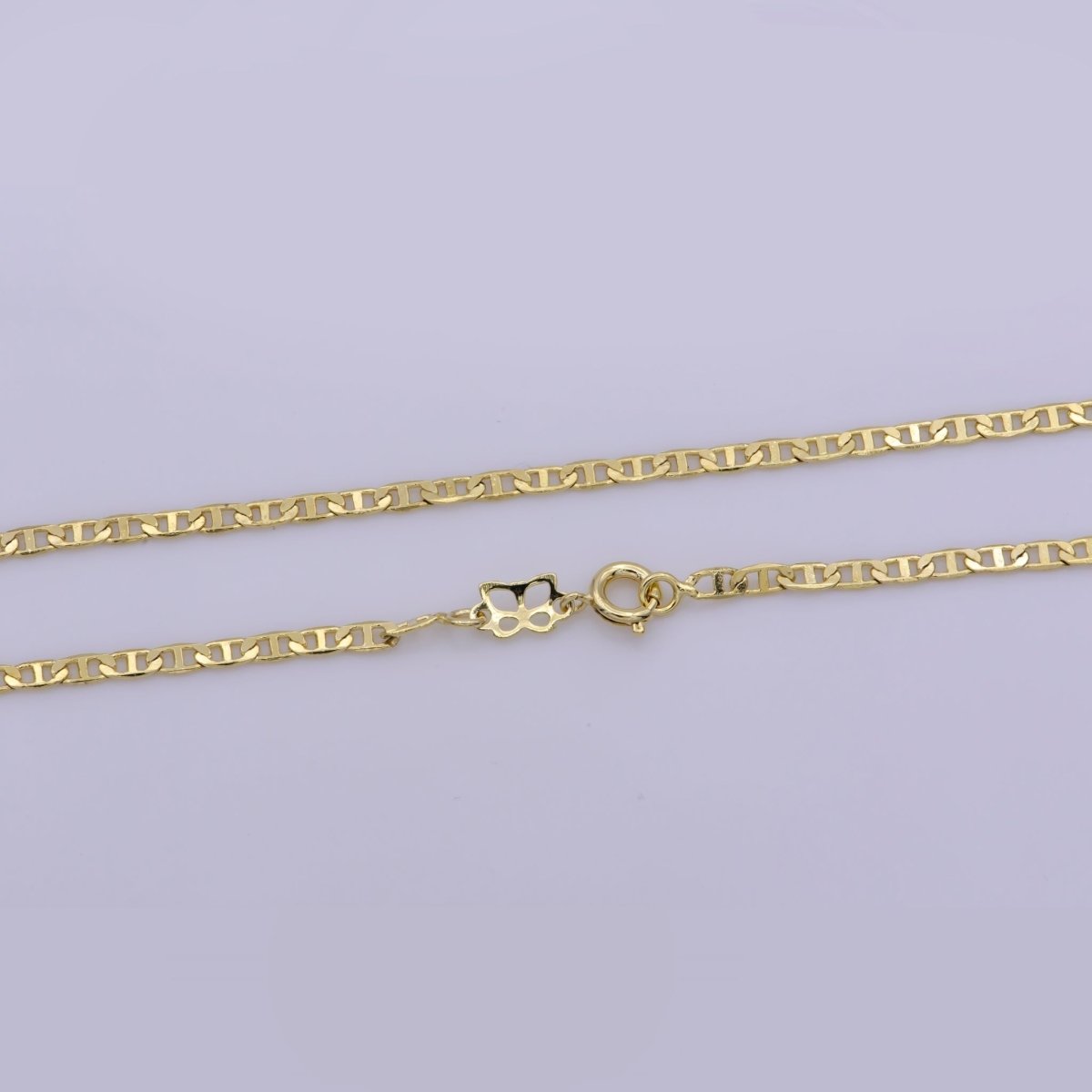 14K Gold plated Edged Mariner Unisex 16 Inch Choker Chain Necklace | WA-391 Clearance Pricing - DLUXCA