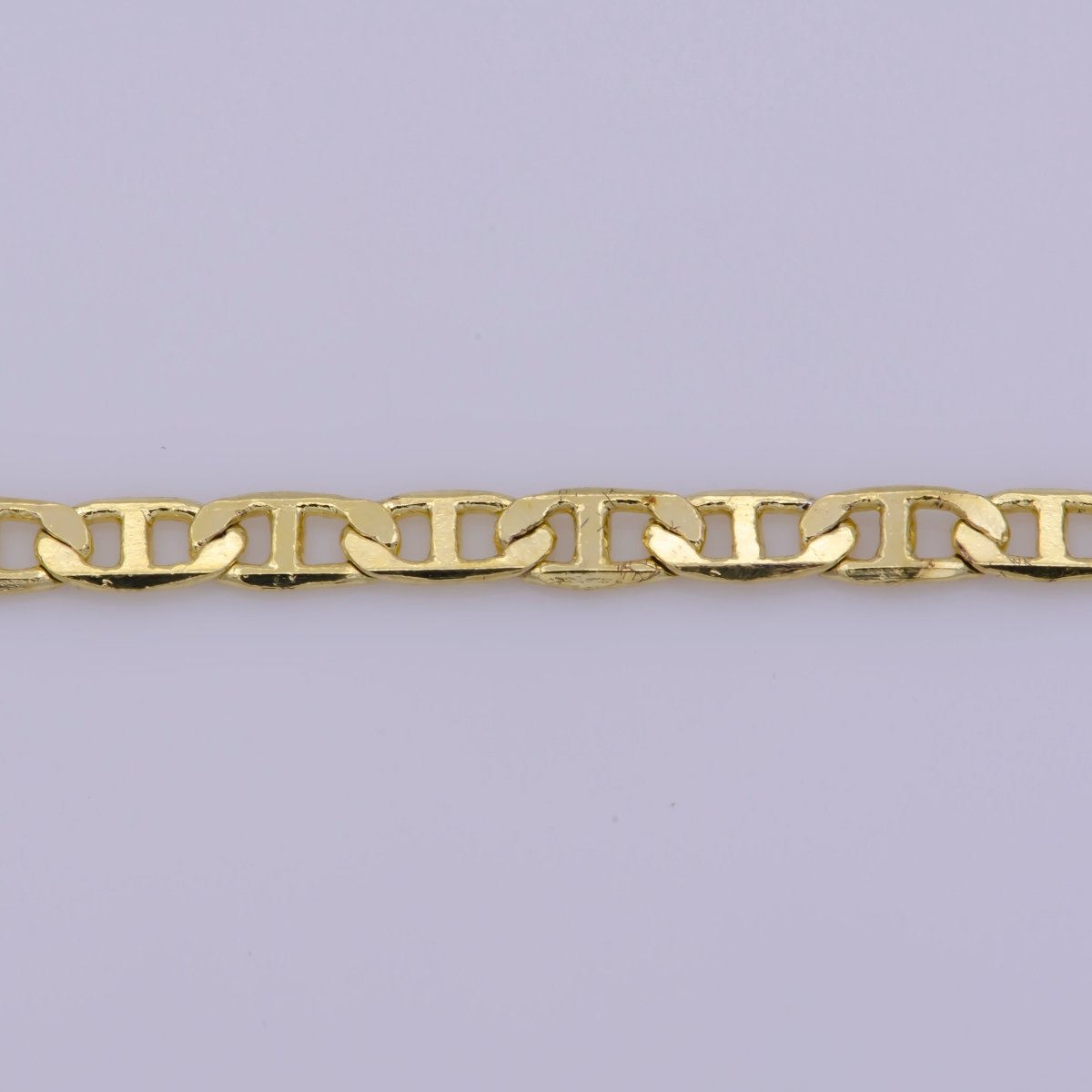 14K Gold plated Edged Mariner Unisex 16 Inch Choker Chain Necklace | WA-391 Clearance Pricing - DLUXCA