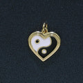 14K Gold plated Enamel Y2K Jewelry Colorful Enamel Yin yang Charm Heart Pendant E-878 E-879 E-880 - DLUXCA