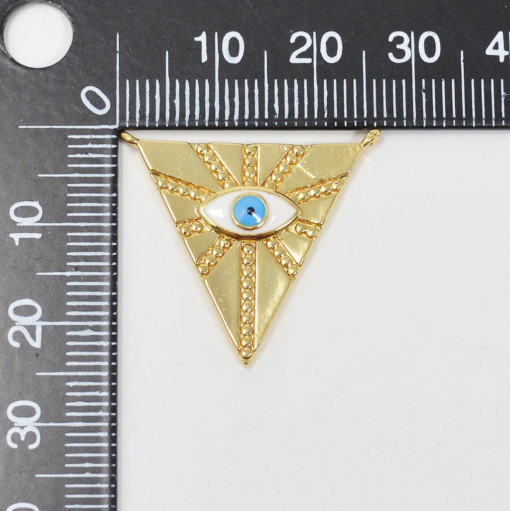 14k Gold plated Eye of Providence Symbol Pendant All Seeing Eye Necklace Illuminati Emblem Third Eye Amulet Talisman Sign Medallion F-559 - DLUXCA