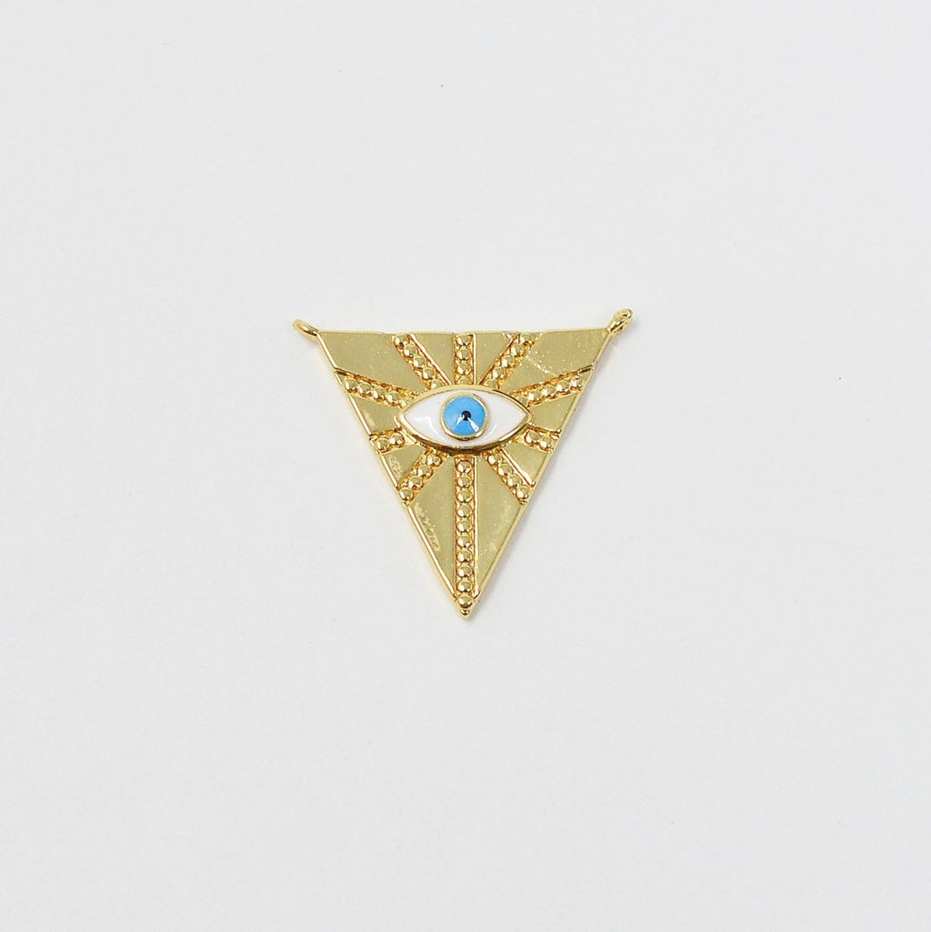 14k Gold plated Eye of Providence Symbol Pendant All Seeing Eye Necklace Illuminati Emblem Third Eye Amulet Talisman Sign Medallion F-559 - DLUXCA