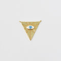 14k Gold plated Eye of Providence Symbol Pendant All Seeing Eye Necklace Illuminati Emblem Third Eye Amulet Talisman Sign Medallion F-559 - DLUXCA