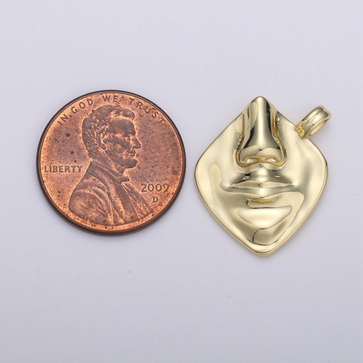 14k Gold plated Face Charm Necklace pendants, Silhouette Charms Cameo Pendant Abstract Face Medallion Charm for Necklace Supply I-867 - DLUXCA