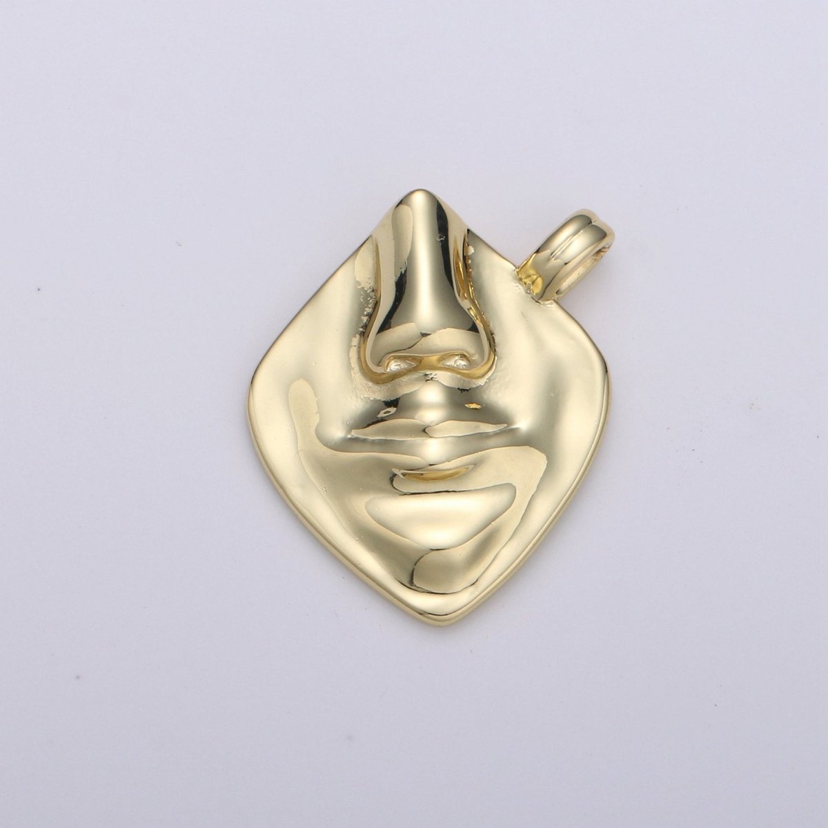 14k Gold plated Face Charm Necklace pendants, Silhouette Charms Cameo Pendant Abstract Face Medallion Charm for Necklace Supply I-867 - DLUXCA