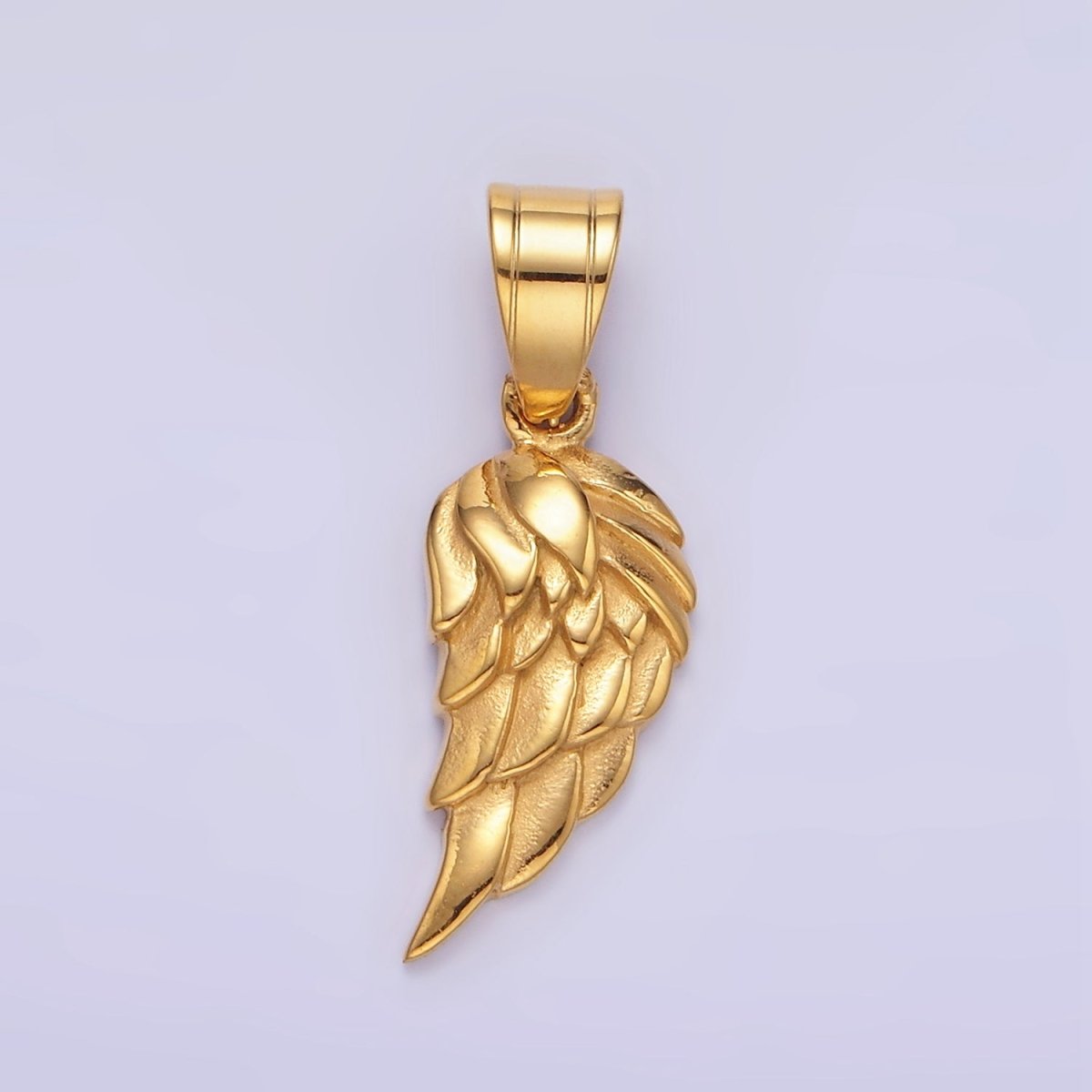 14K Gold plated Feather Angel Wing Minimalist Pendant | P1457 - DLUXCA