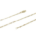 14K Gold plated Figaro Chain Necklace, 17.8 Inches Figaro Necklace, 2mm Minimalist Gold Chain | CN-912 - DLUXCA