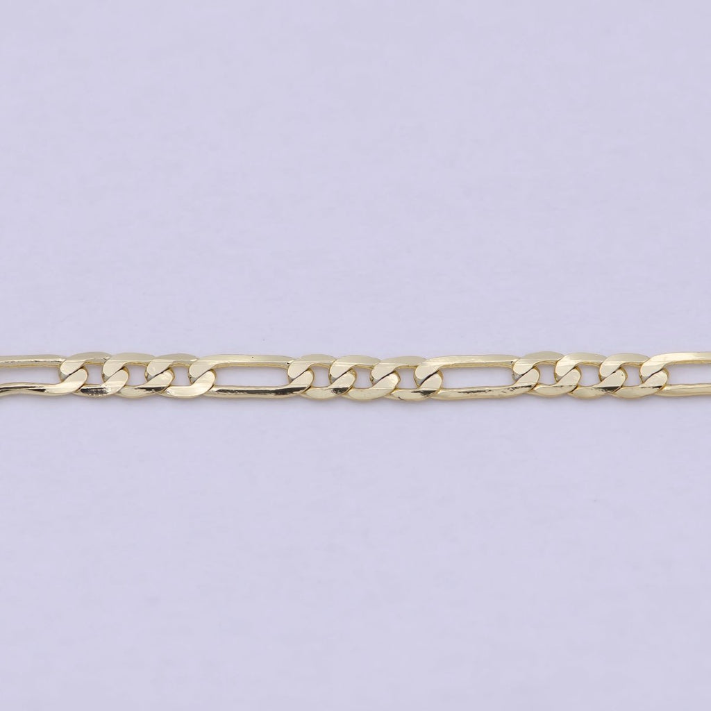 14K Gold plated Figaro Chain Necklace Lead Nickel Free 1.8mm Figaro Ready To Wear | WA-799 Clearance Pricing - DLUXCA