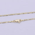 14K Gold plated Figaro Chain Necklace Lead Nickel Free 1.8mm Figaro Ready To Wear | WA-799 Clearance Pricing - DLUXCA