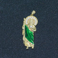 14K Gold plated Figure San Judas Charm Saint Jude Pendant Hope Saint Pendant N-1332 - DLUXCA